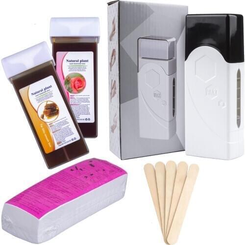Paraffin Roller Wax Heater Roll on Cartridge Hair Removal Wax-melt Machine Depilatory Epilator Wax Warmer SPA Kit Waxing Paper