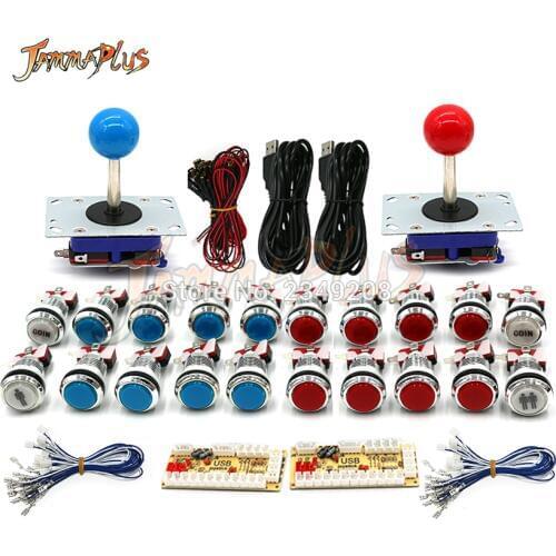 DIY Zero Delay Arcade Game For LED Chrome Push Button ZIPPY Joystick 1 & 2 Player COIN USB to PC /Raspberry Pi