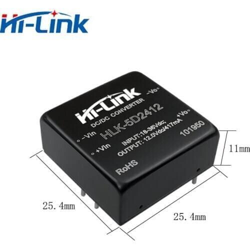 Free shipping 5pcs/lot DC DC isolated power supply module 18-36V to 12V 420mA output HLK-5D2412 to replace HDD5-24S12A3