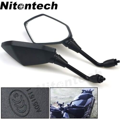 Black Motorcycle Handlebar Mirrors Aluminum Irregular Rear View Side Mirror 8mm 10mm Universal for Triumph KTM Aprilia Honda BMW