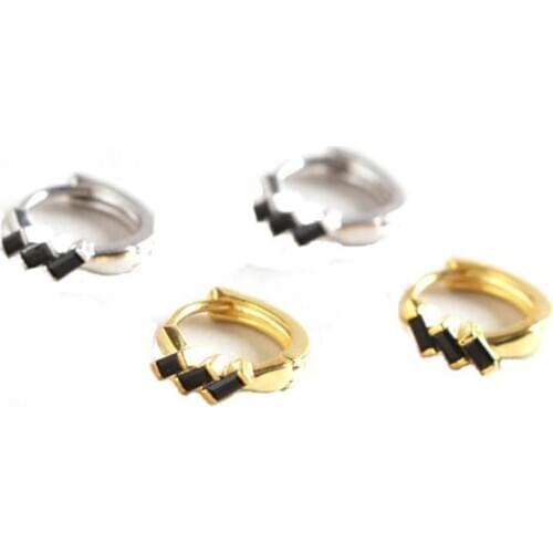 Black Awn New Classic 925 Sterling Silver Round Black Trendy Spinel Engagement Hoop Earrings for Women Fine Jewelry Bijoux I168