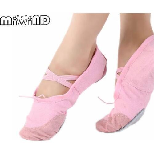 High Quality Children Girl Soft Split Sole Breathable Tip Comfortable Flat Ballet Shoes 4 Colors F676