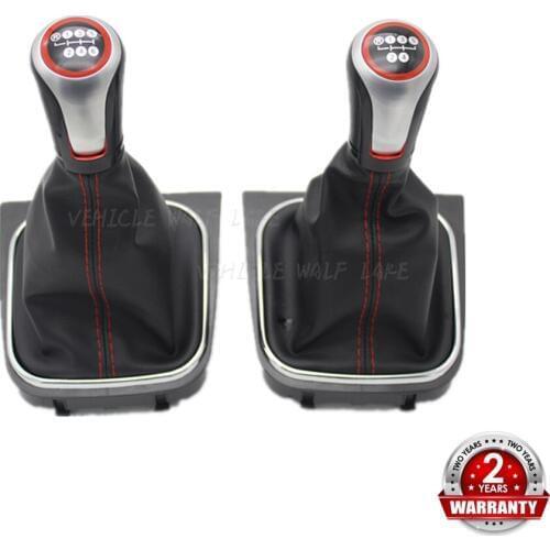 For VW Golf 5 A5 MK5 Golf 6 A6 MK6 R32 R20 GTI GTD (2004-2013) Car-styling 5 / 6 Speed Gear Stick Shift Knob With Leather Boot