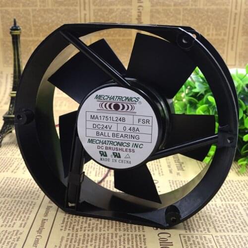 MECHATRONICS MA1751L24B DC 24V 0.48A 175x150x51mm 2-Wire Server Cooling Fan