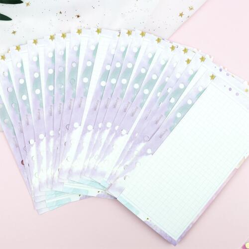 Fromthenon Fantasy Grid Paper Filler Paper Refill for A5A6 Binder Notebook 20 Sheets Planner Accessories School Stationery