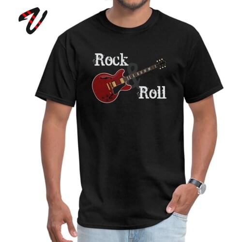 Rock & Roll Guitar O Neck Top T-shirts Mother Day Tees Sleeve On Sale Cotton Summer T Shirt Normal Man Grant