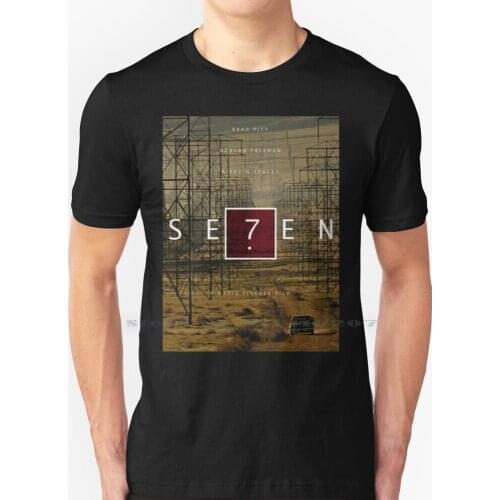 Se7en T Shirt 100% Pure Cotton Se7en Seven Movie Movies Movie Film Minimalist David Fincher Brad Pitt Morgan Freeman Kevin