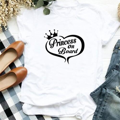 Womens T-Shirt Casual King And Queen Harajuku Graphic Printing White T Shirt Short Top Sleeve Ladies Women 9UTC