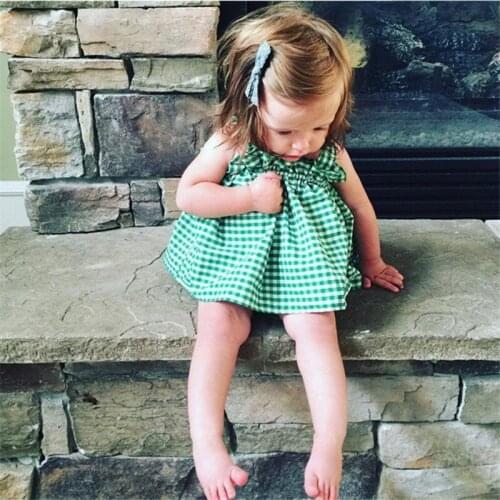 Summer baby infant clothes set Blue green red Lattice tops dress pp shorts 2pcs toddler Outfit Children girls Clothing Sets