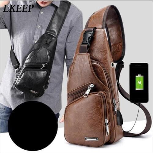 Mens Crossbody Bags Mens USB Chest Bag Designer Messenger bag Leather Shoulder Bags Diagonal Package 2021 new Back Pack Travel