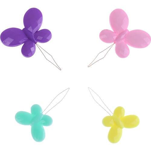 2pcs/pack needle threader sewing machines plum blossom butterfly shape craft tool