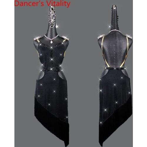 2021 New Latin Dance Competition Performance Clothing High-end Professional Dance Dress Sexy Womens Backless Chacha Dance Wear