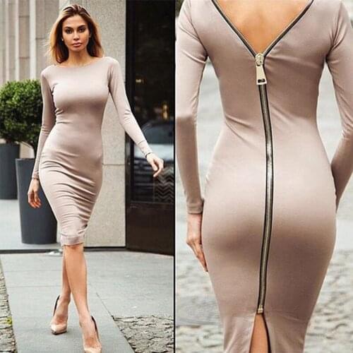 2021 New Product Womens Plus Size Dress European and American Slim Featured Zipper Open Fork Halter One Step Skirt