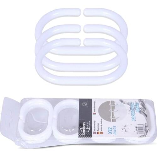 Plastic Shower Curtain Buckle 12 C-Shaped Opening Hook Curtain Buckle Ring Curtain Partition Door Curtain Accessories