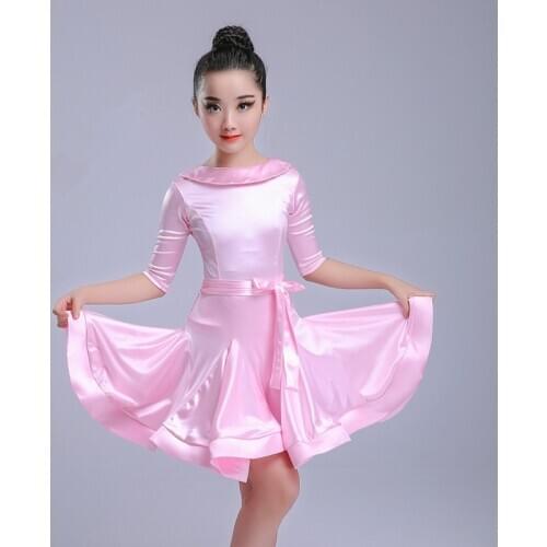 Kids Latin Dress Ballroom Competition Dance Dresses for Girls Spandex Salsa Rumba Cha Cha Samba Tango Latin Dance Costumes Dress