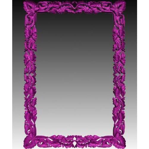 Simple flower 3d model STL relief for cnc format Frame--23