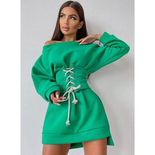 SIBYBO Womens Hoodies Dresses