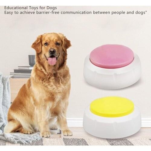 Pet Dog Squeak Toy Dogs Speaking Vocal Button Pet Training Interactive Recording Toy Answering Universal Dog Game Supplies