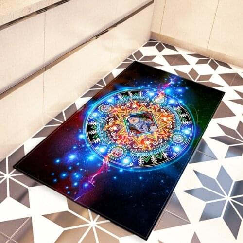 Modern Disk Floor Mat Mandala Twelve Constellations Area Rugs Kitchen Home Living Bath Room Decor Print Anti Slip Carpet