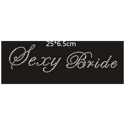 2pc/lot Bling sexy bride hot fix motif designs iron on transfer hot fix rhinestone motif rhinestones fix bridal dress