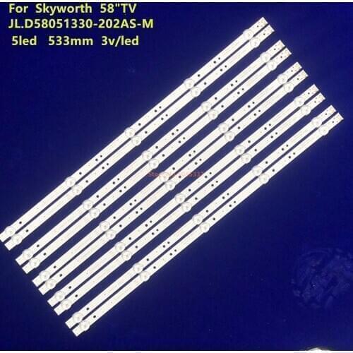 10pcs Led backlight lâmpada for Skyworth 58"TV 58G2A 58G3 58K5D APT-LB17038-58G3-1.2 RDL580WY(TD0-002) V580DJ4-MD1 533mm 5led