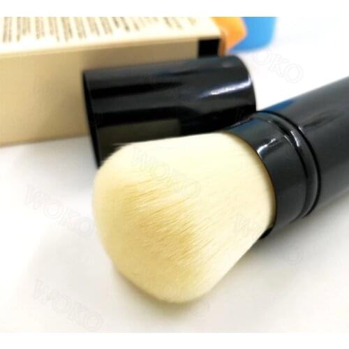 Retractable Kabuki Foundation Brush Kabuki Brush Synthetic Hair Flat Kabuki Brush with Lid Case Foundation Make up brushes