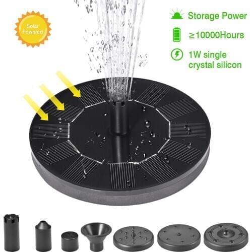 1W Solar Fountain Garden Water Fountain Pool Pond Decoration Pump Panel Solar Powerer Decorative Floating Swimming Pool Fountain