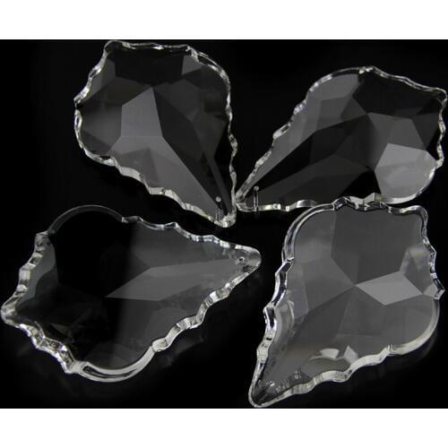 10Pcs Maple Leaf Shape Crystal Lighting Pendants 89mm Clear Chandelier Prisms DIY Lamp Curtain Accessories Jewelry Hang Drop