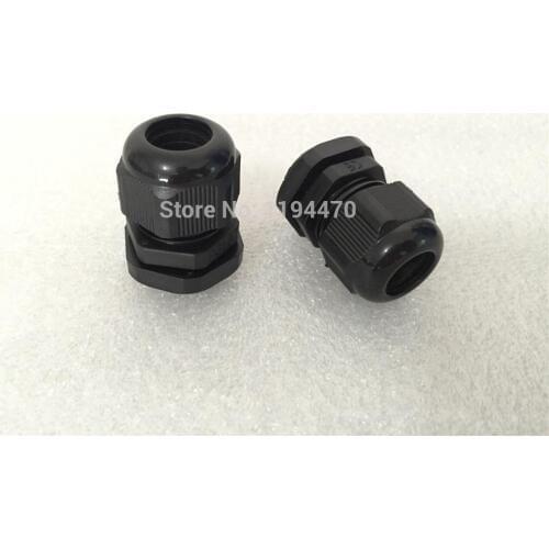 10pcs/Lot Plastic Nylon Waterproof Connector PG24 Black Dia 15-22mm Cable Glands Joints Adapter