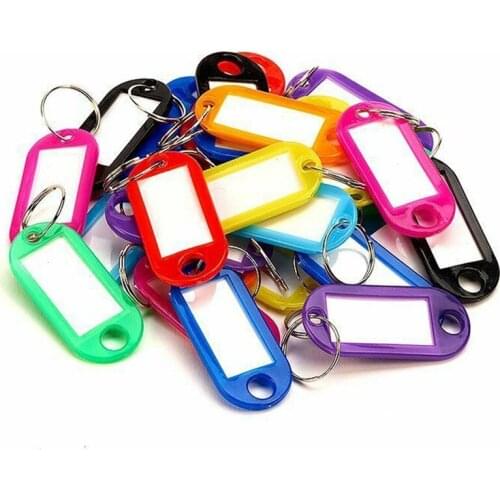 10 PCS Plastic Custom Split Ring ID Key Tags Labels Key Chains Key Rings Numbered Name Baggage Luggage Tags