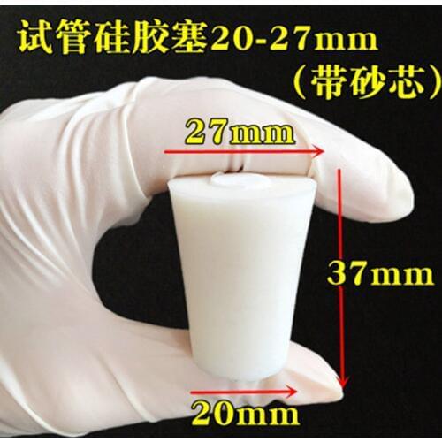 10pcs Drilled Silicone Stopper with sand core for glass test tube Upper Diameter 27mm * Lower Diameter 20mm