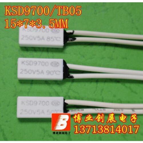 10pcs/TB05/KSD9700 Small volume Thermal protector 120 Degrees Celsius Normally closed (N.C) 5A250V Temperature control switch