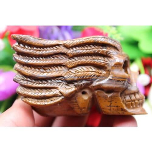 276 grams of natural quartz crystal tiger crystal skull to heal A11