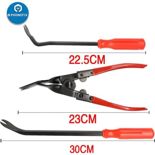 3Pcs Clip Pliers Set Fastener Remover Auto Upholstery Combo Repair Kit with Storage Bag for Car Door Panel Dashboard Removal Kit