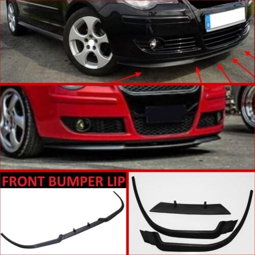 For VW Volkswagen Polo 9N CUPRA R Front Bumper Lip Universal 3pcs Diffuser Black Bumper Lip Spoiler Body Kit Tuning Protector