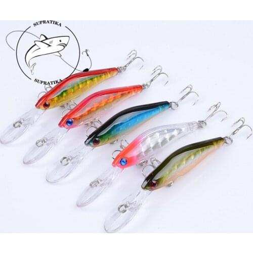 5Pcs/Lot 3D Eyes Minnow Swimfish Wobblers 9.5cm/7.1g Sea Fishing Lure Crankbaits Isca Artficial Hard Baits