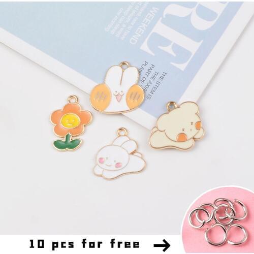 5PCS Charms Alloy Flower Animal Necklace Charms Pendant Bracelet Keychain Necklace Pendant DIY Making Accessory Wholesale