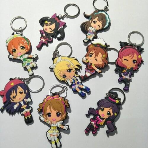 9pcs/lot Anime Lovelive PVC Keychain love live Figure Pendant toys gift