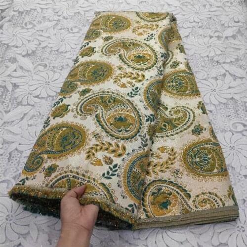 African Brocade Lace Fabrics With Jacquard Weave French Tulle Lace Fabrics For Fashion Big Occasion DJB12