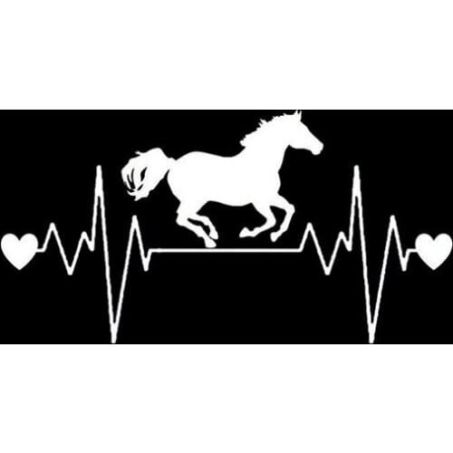20cm*9.3cm Horse Running Heartbeat Lifeline Car Sticker Animal Car Styling Decals Black/Sliver