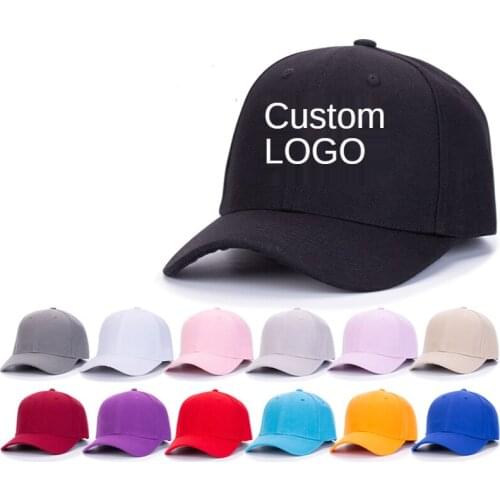 Custom Baseball Cap Print Logo Text Photo Embroidery Gorra Casual Solid Hats Pure Color Black Snapback Caps for Men Women