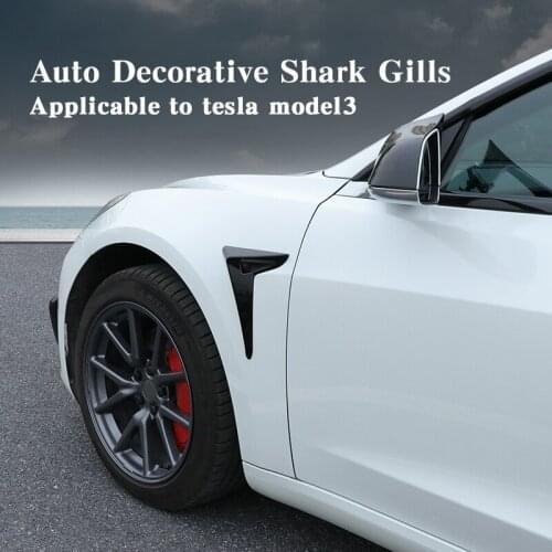 Side Camera Cover For Tesla Model3 Fake Air Outlet Simulation Shark Gills Sticker Appearance Modification Decoration Accessories