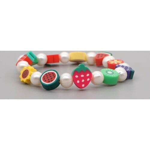 Go2Boho Summer Cute Fruit Braclet Real Pearl Bracelet For Women Trend Jewelry 2021 Beach Perles Colorful Vacation Bracelet