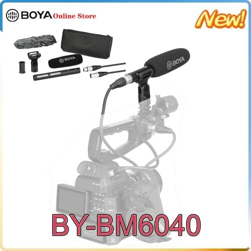 BY-BM6040 Cardioid Shotgun Microphone Captures Natural-Sounding Audio for Broadcast, TV Shoots, Location Shooting, Documentaries