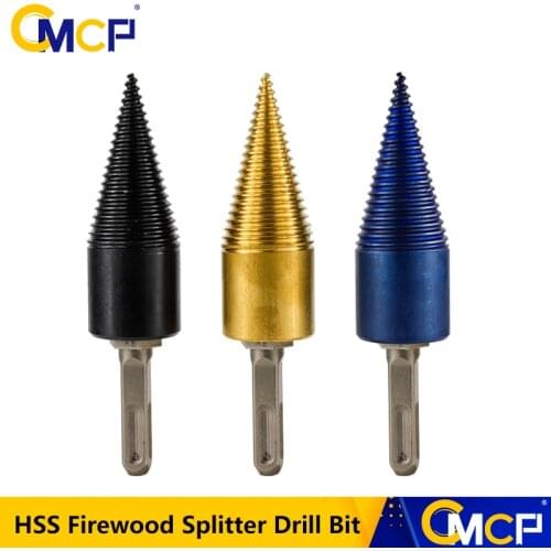 CMCP HSS Firewood Splitter Drill Bit Round/Hex/Square Shank Core Drill Bit For Wood Splitting Tools Firewood Splitting Bit
