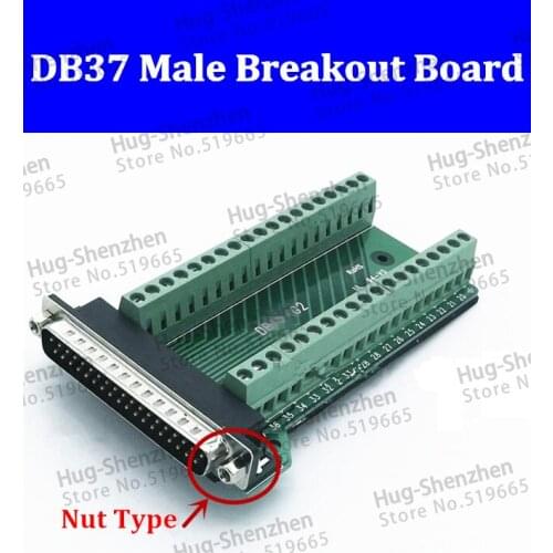 DB37 male Signal Module Terminal Breakout Board Nut Connector 25pcs