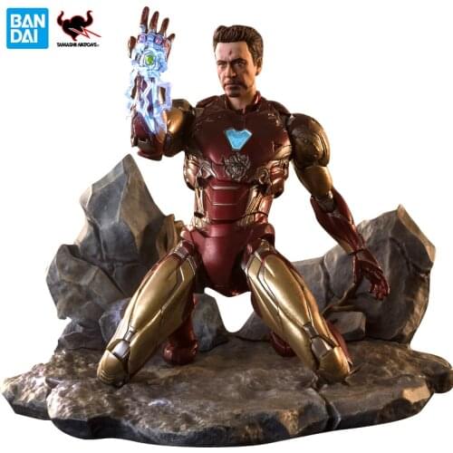 Bandai TAMASHII NATIONS S.H.Figuarts Iron Man MK-85 Infinity Gauntlet Set Avengers 4 Endgame Action Figure Model Kid Toys