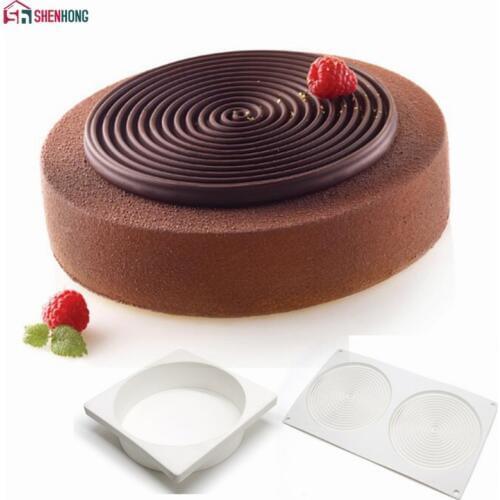 SHENHONG 2PCS Tourbillon Cake Mould 3D Non-stick Silicone Mold Art Mousse Moule Silikonowe Baking Pastry Tool For Muffin Brownie