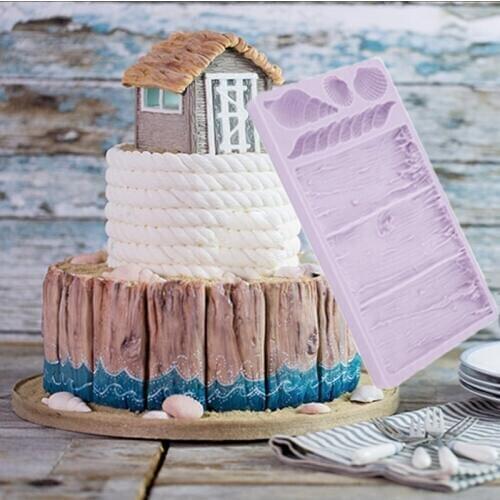 Rustic Driftwood Mould Fondant Cake Decorating Tools Silicone Molds Sugarcrafts Chocolate Baking Tools for Cakes Gumpaste Form