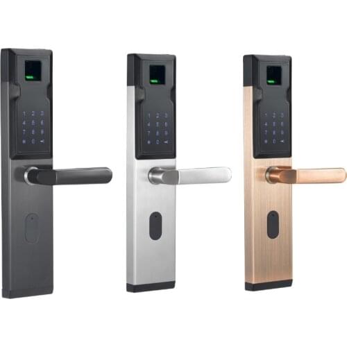 Best Price China Smart Digital Fingerprint Door Handle Lock Unlocking by Fingerprint Card Password and Key Model L16-P
